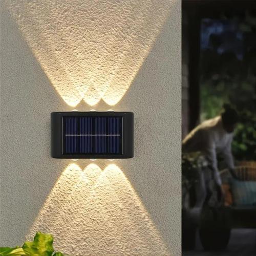 Bahçe Keyfi için Solar Şarjlı Gün Işıklı 6LED 2Lİ Aplik Duvar Lambası Seti