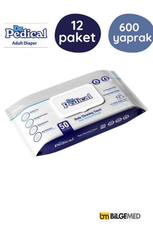 Dr.Pedical Vücut Temizleme Havlusu 50'li 12 Paket