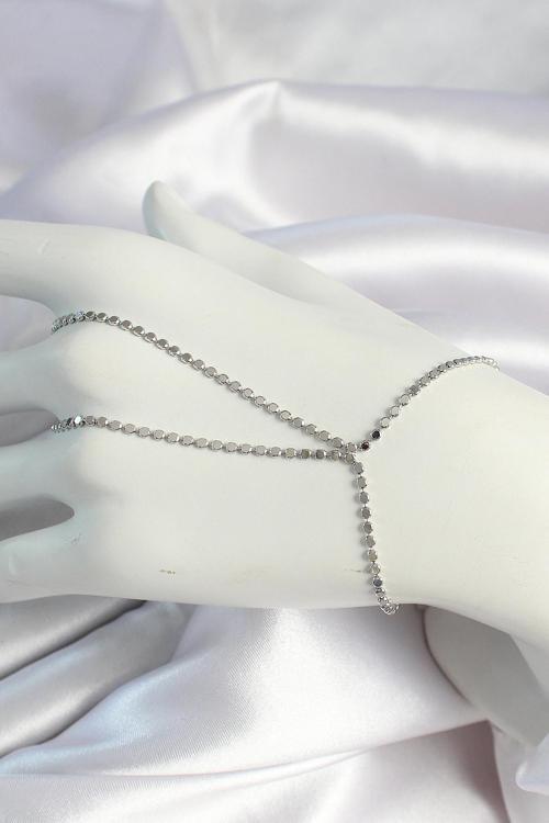 Pirinç Gümüş Renk Ezme Zincirli Şahmeran SL12034