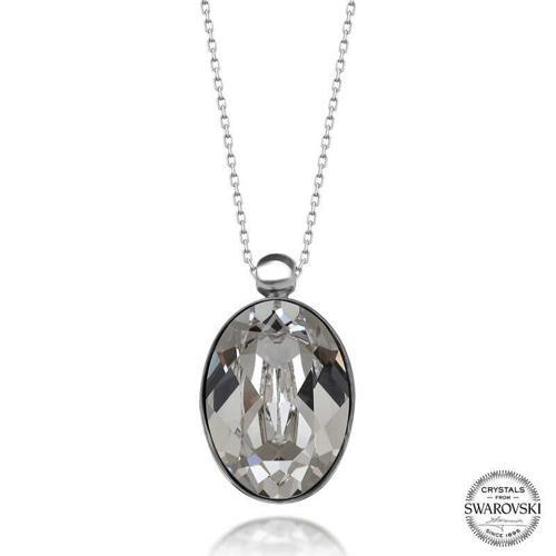 Swarovski Crystal Taşlı Oval Gümüş Kadın Kolye  SL5493