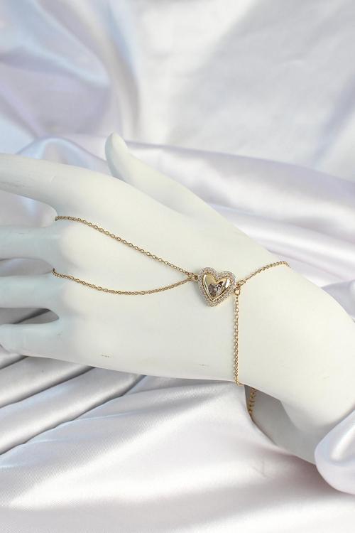 316L Çelik Zincirli Gold Renk Kalp Figürlü Şahmeran SL12045