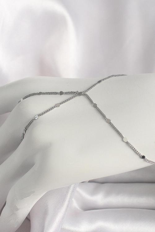 Pirinç Gümüş Renk Pul Detaylı Kadın Şahmeran SL11375