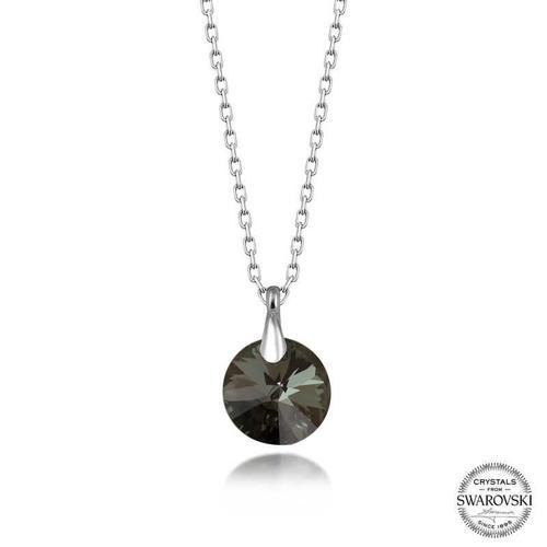 Swarovski Crystal İris Yeşil Taşlı Gümüş Kadın Kolye  SL5257
