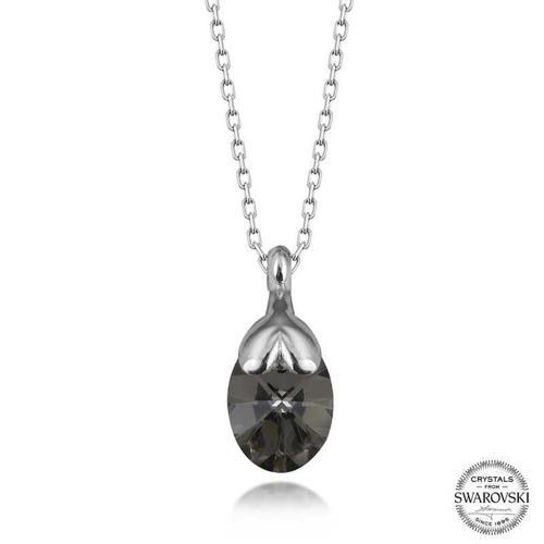 Swarovski Crystal Taşlı Oval Gümüş Kadın Kolye SL5260