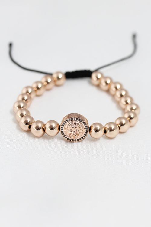 Rose Renk Çelik Zirkon Objeli Asansörlü Bileklik SL11545