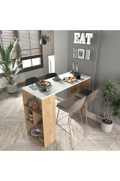 Cool Home Pan Kahve Köşesi , Yemek Masası , Mutfak Masası , Ada , Bar Masası , Beyaz - Sepet