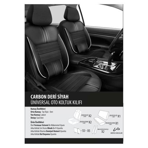 Mazda Mazda6 Koltuk Kılıfı Carbon Deri Siyah