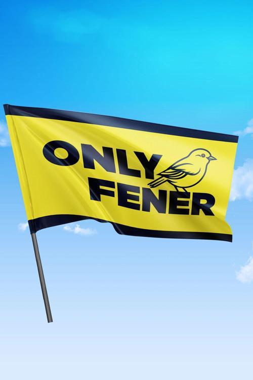 Fenerbahçe Sopalı Taraftar Bayrak (Only Fener) 70X100 Cm