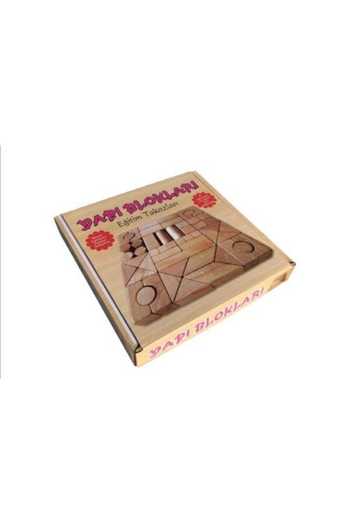 Esm Ahşap Yapı Blokları 64 Parça Ahşap Oyuncak Yapboz Puzzle