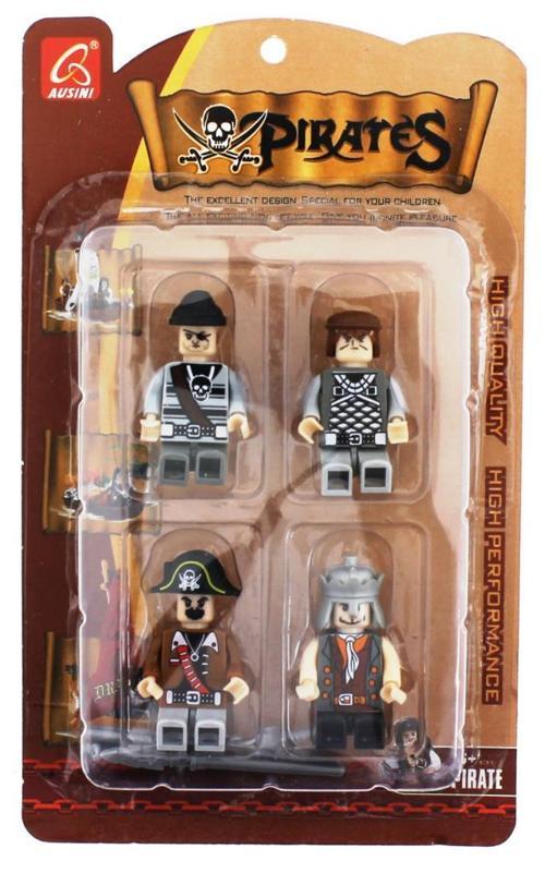 Ausini Pirates 4'lü Korsan Figür Seti -A Kahverengi Korsan
