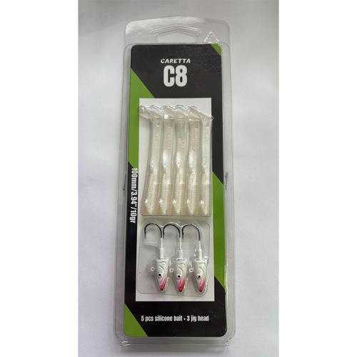 C8 10cm 10gr 5+3 Silikon Yem Silver Pearl