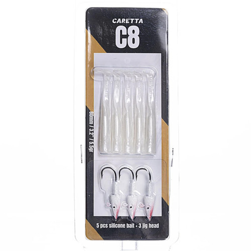 C8 8cm 5.5gr 5+3 Silikon Yem Silver Pearl