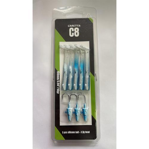 C8 10cm 10gr 5+3 Silikon Yem Blue Blue