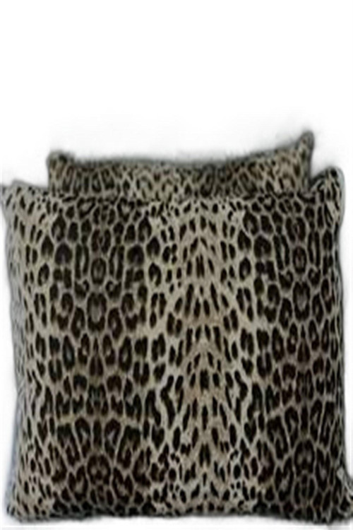 Leopar Desenli Pamuklu Kumaş Kapaklı Yastık Kılıfı (2 Adet) 50 x 70 cm
