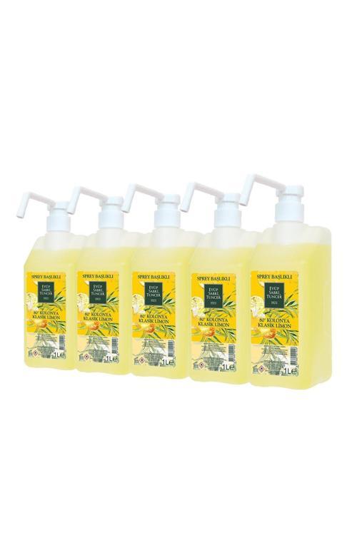Klasik Limon Kolonyası Sprey Başlıklı 1 Lt X 5 Adet