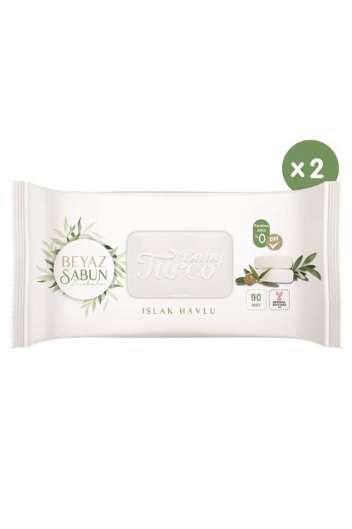 Beyaz Sabun Kokulu Islak Havlu 90'lı X2