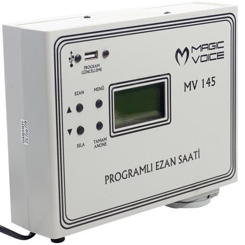 Magicvoice MV-145 3 Hocalı Programlı Duvar Tipi Ezan Saati Cami İçin Otomatik Ezan Sela Okuma Cihazı