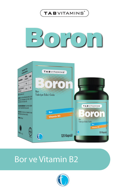 Boron 120 Bitkisel Kapsül Bor (3 mg) Vitamin B2
