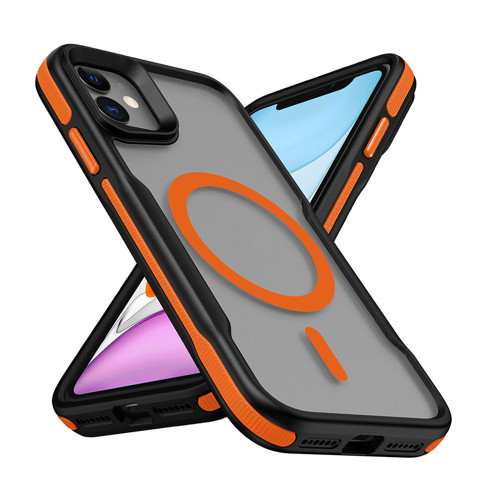 iPhone 12 Kılıf M-safe Şarj Özellikli Renkli Kenar Airbag Şeritli Lamer Kılıf