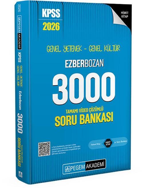 2026 KPSS Genel Yetenek Genel Kültür Ezberbozan 3000 Tamamı Video Çözümlü Soru Bankası Pegem Akademi