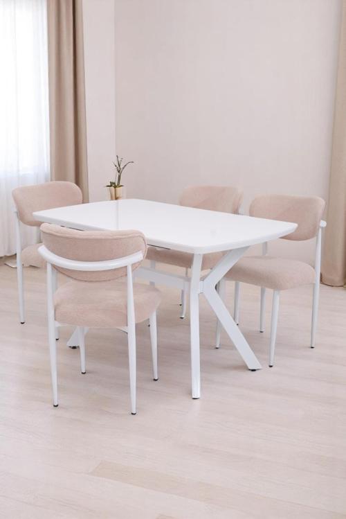 Venedik Polo MDF Lak Panel Açılır Mutfak Masa Sandalye Takımı 80*130cm
