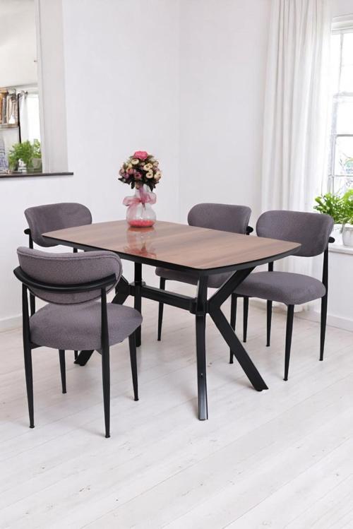 Venedik Polo MDF Lak Panel Açılır Mutfak Masa Sandalye Takımı 80*130cm