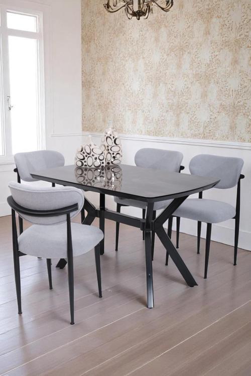 Venedik Polo MDF Lak Panel Açılır Mutfak Masa Sandalye Takımı 80*130cm