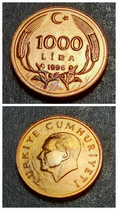 39963683a5285358d0 1996 Darphane Tedavül Setinden ÇİL 1000Lira Eski Madeni Para