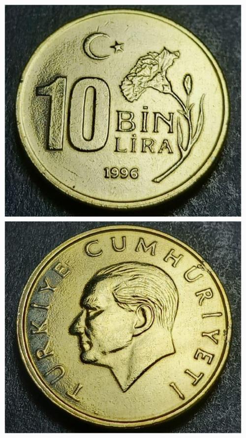 39963683a528bd342e 1996 Darphane Tedavül Setinden ÇİL 10Bin Eski Madeni Para