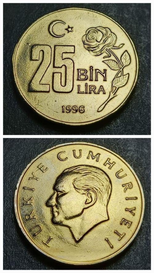 39963683a528c5d7be 1996 Darphane Tedavül Setinden ÇİL 25Bin Eski Madeni Para