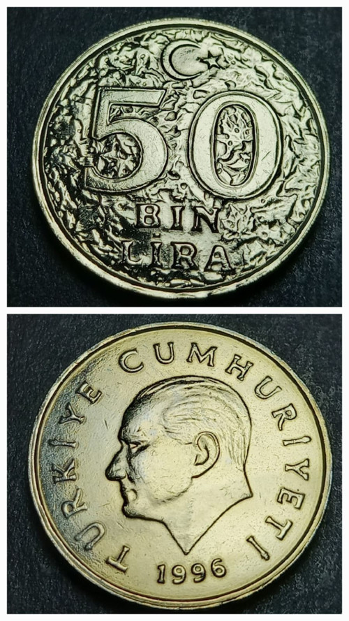 39963683a52af9413f 1996 Darphane Tedavül Setinden ÇİL 50Bin Eski Madeni Para