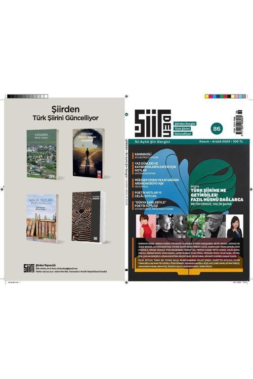 Şiirden Yayınları Şiirden Dergisi Sayı 86