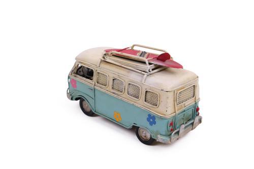 Dekoratif Metal Minibüs Çerçeveli ve Kumbaralı 1004E-1678SS-M141