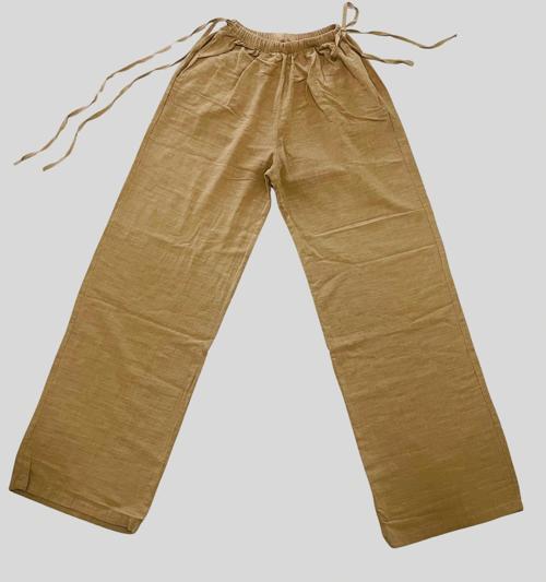 Kadın Yazlık %100 Keten Bol Paça Pantolon – Yandan Bağcıklı, Rahat Ve Bol Kesim