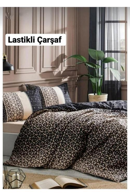 Tek Kişilik Çarşafı Lastikli Nevresim Takımı Noche Siyah
