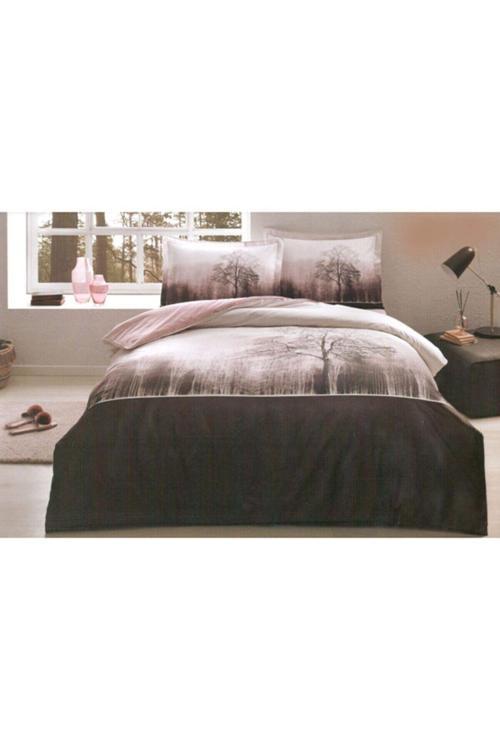 Çift Kişilik ( Çarşafı Lastikli ) Ranforce Nevresim Takımı Bordo