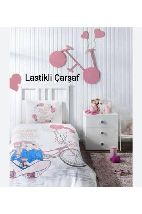 Tek Kişilik ( Çarşafı Lastikli ) Pike Takımı Enjoy Pembe