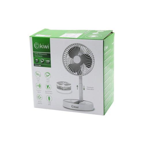KFAN-7608 MASA ÜSTÜ VANTİLATÖR USB ŞARJLI16CM - 4.5WUZA-KISA- AÇILI AKROBAT KOLLUTELEFONLUKLU3 KADEME HIZ (5060)