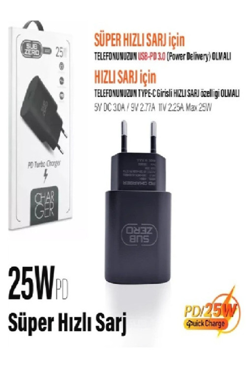 Pd Hızlı Şarj, Type-C Başlık Girişli Başlık Subzero Sg63 Türker Iletişim