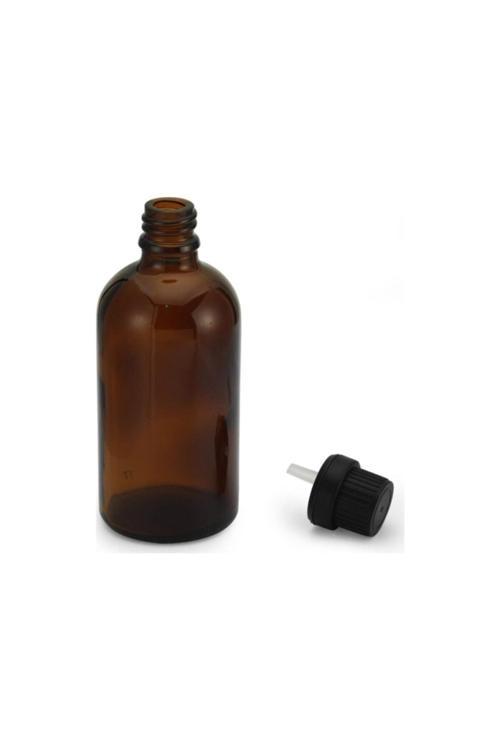100 ml Amber Damlalıklı Cam Şişe 50 Adet