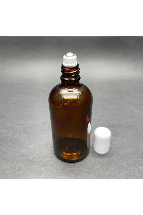 100 Cc Amber Cam Roll-on Şişesi -100 Ml Çelik Bilyeli Şişe - Cam Roll On Şişe - Cam Şişe (45adet )