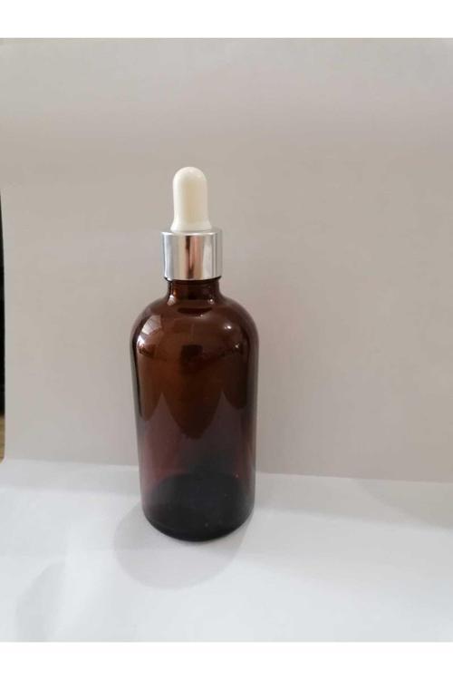 100cc Kahverengi Cam Damlalıklı Şişe,medikal Şişe,25 Adet Gümüş Kapak Beyaz Emzik