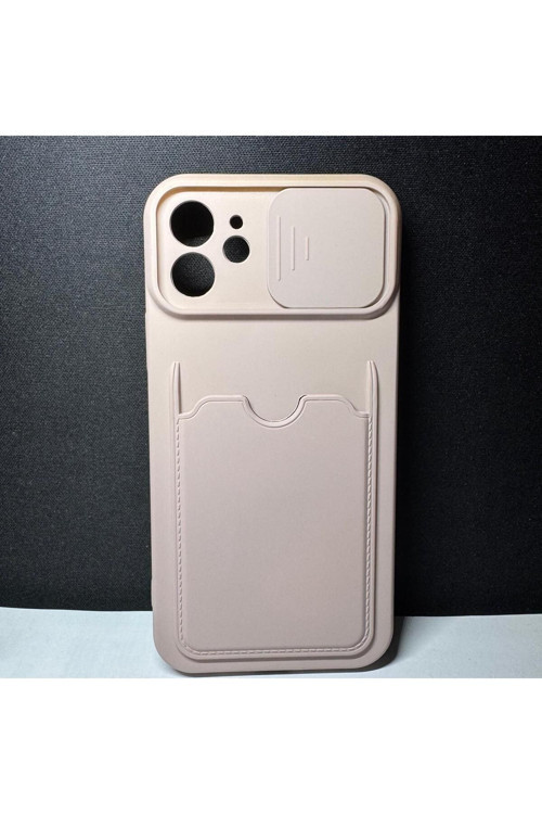 Iphone 12 İle Uyumlu Kamera Koruyucu Kapaklı Ve Özel Kartlıklı Telefon Kılıfı
