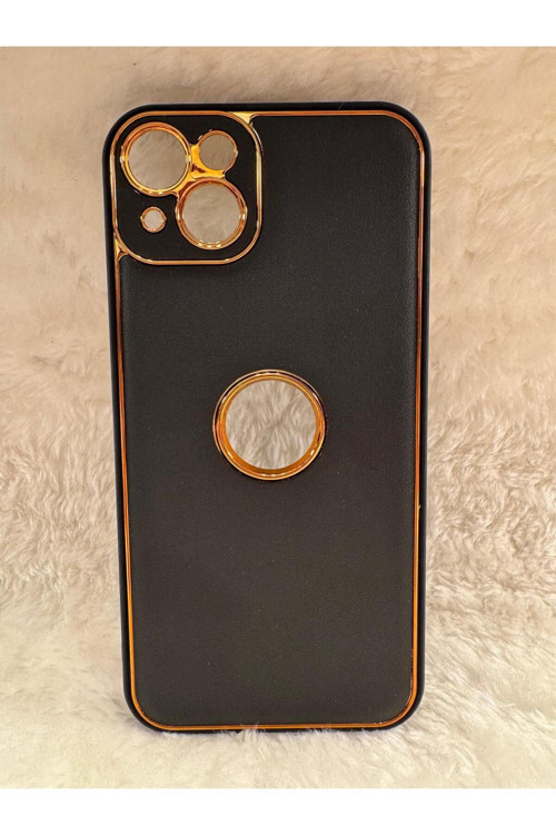 Iphone 14 Plus İle Uyumlu Şık Gold Detaylı Kılıf