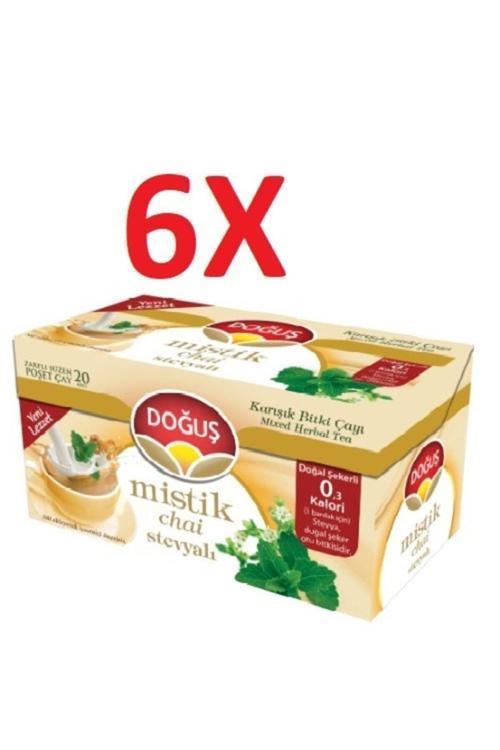Doğuş Stevyalı Mistik Chai 6 Kutu 20'li Süzen Poşet Sallama Bitki Çayı