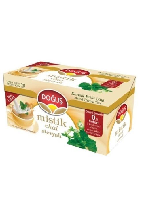 Doğuş Stevyalı Mistik Chai 10 Kutu 20'li Süzen Poşet Sallama Bitki Çayı
