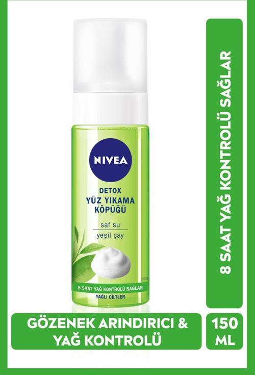 Detox Yüz Yıkama Köpüğü 150ml, Gözenek Arındırıcı, Yeşil Çay, 8 Saat Yağ Kontrolü, Yağlı Ciltler