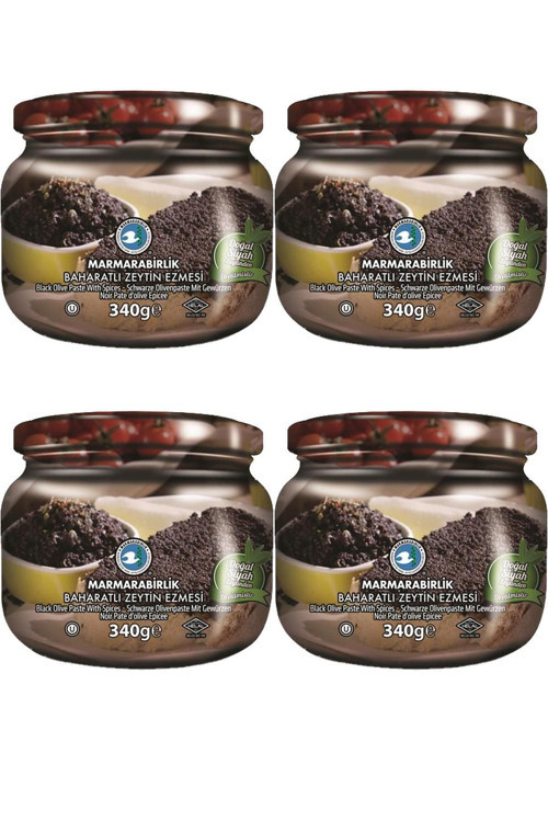 Baharatlı Ezme Siyah Zeytin 340 Gr Cam 4'lü
