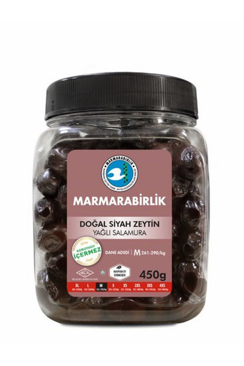 Pet Şişe Doğal Siyah Zeytin 450 gr 261-290 KLB