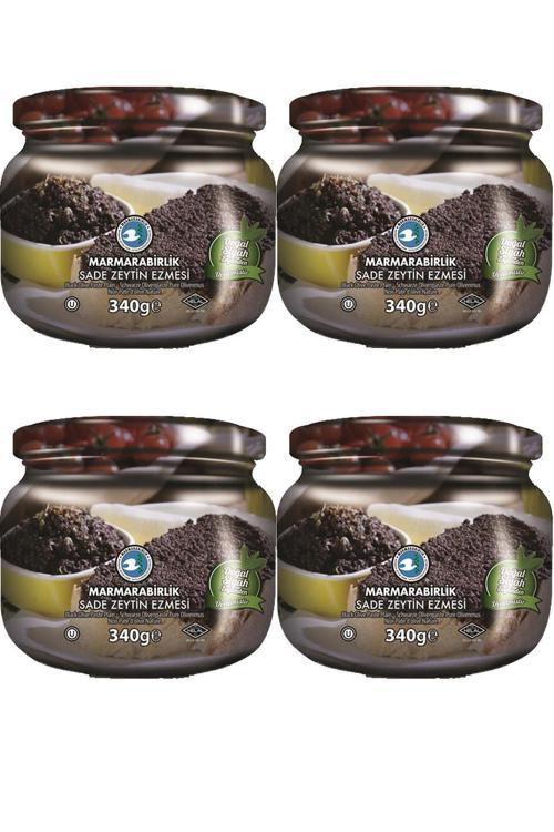 Siyah Sade Ezme Zeytin 340 Gr Cam 4'lü